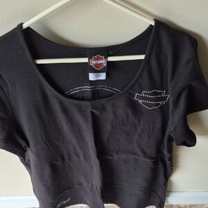 Harley-Davidson Black Studded Women's Tee